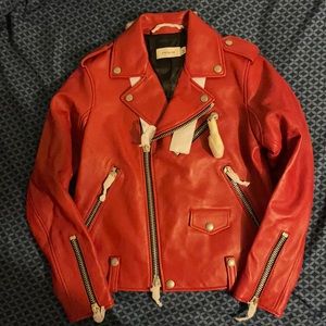 Women’s Coach Red Leather Jacket